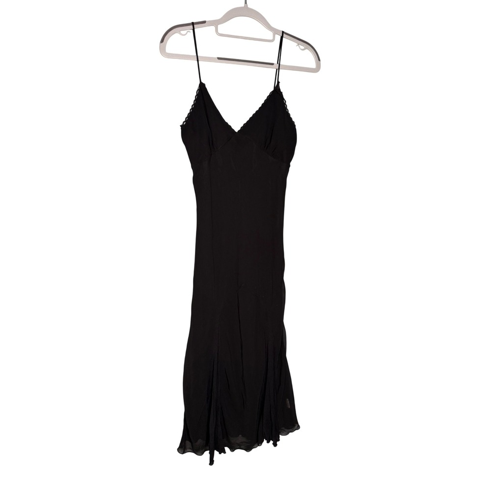 Vintage‎ Y2K Forever 21 black v-neck sleeveless midi dress dark whimsigoth